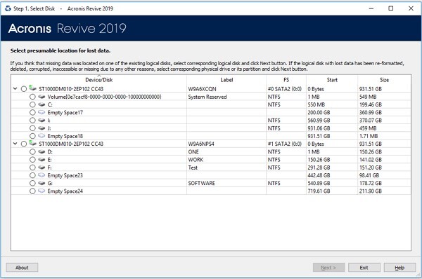 acronis revive