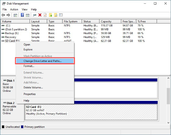 assign a drive letter