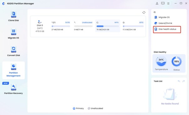 comprobar el estado heh del disco