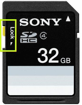 check sd card physical lock