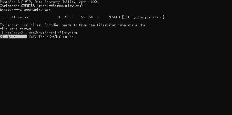 choose others to change file system