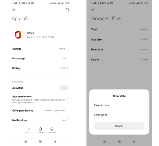 clear cache sd card on android