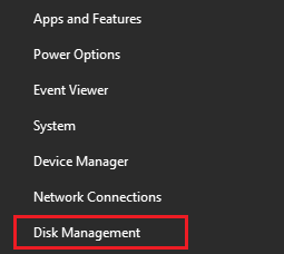 click disk management on windows