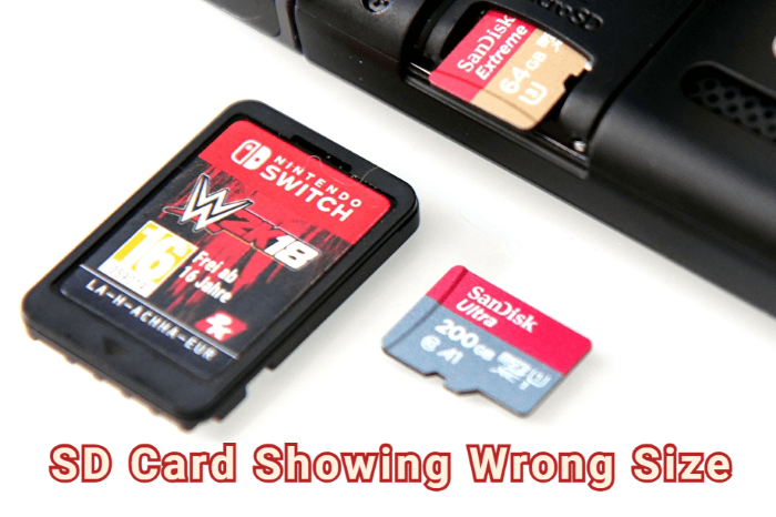 how to fix sd card showing wrong size