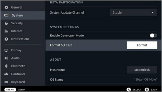 Steam Deck SD-Karte formatieren