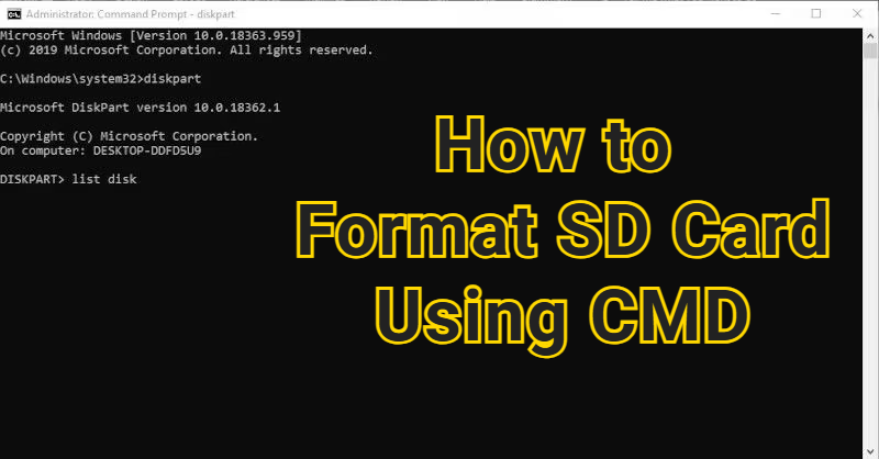 how to format sd card using cmd
