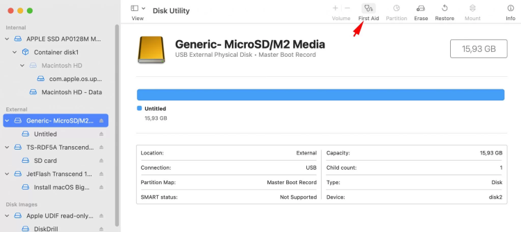 run first aid on sd card