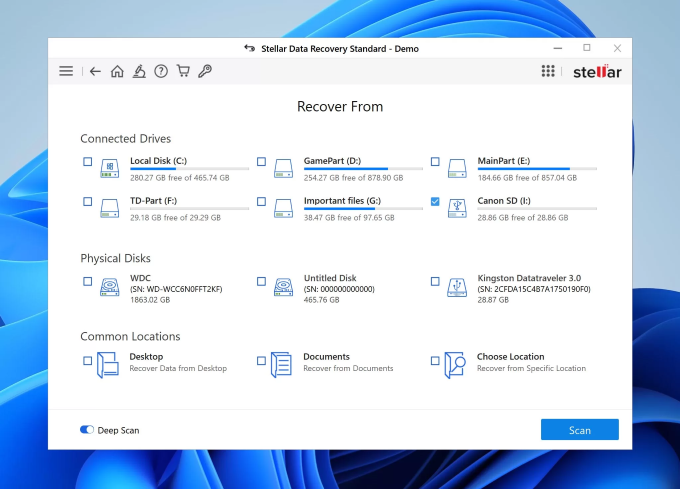 start scanning with stellar