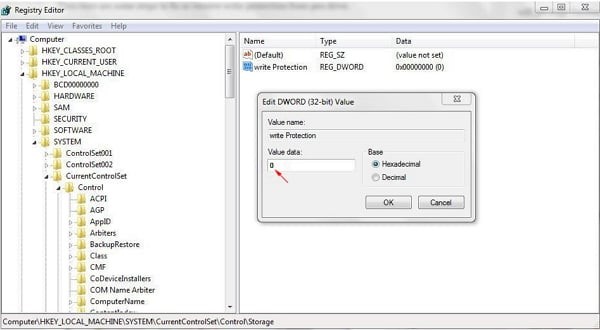 WriteProtect 두번 클릭