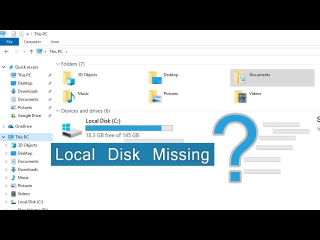 d drive disappeared windows 10