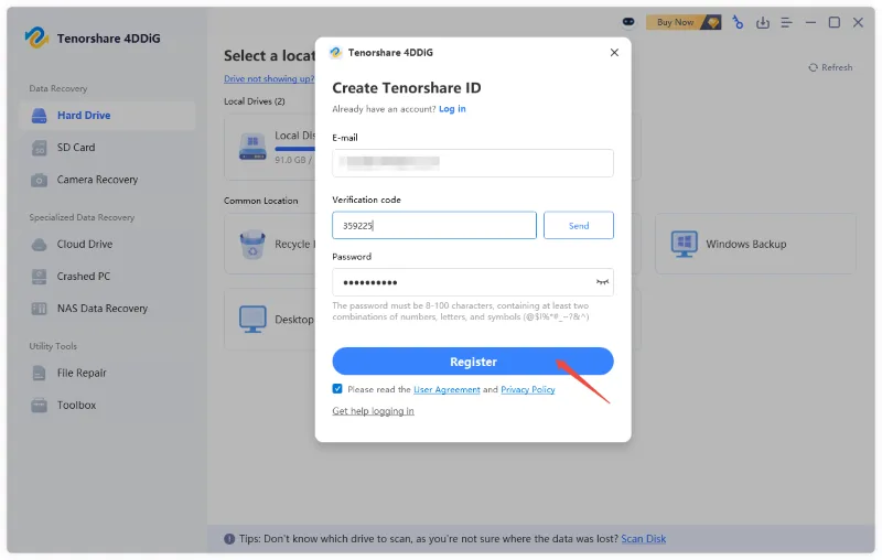 register a 4ddig account