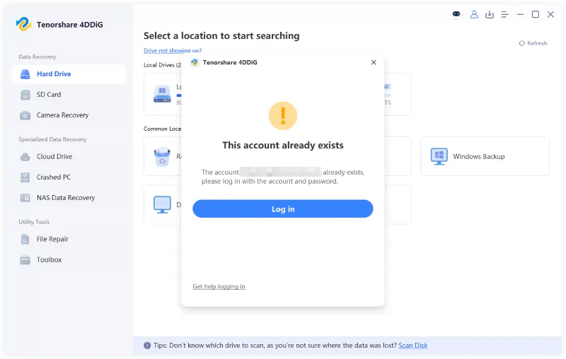 this account already exists