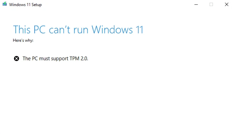 TPM 2.0 not supported