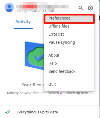 préférences google drive