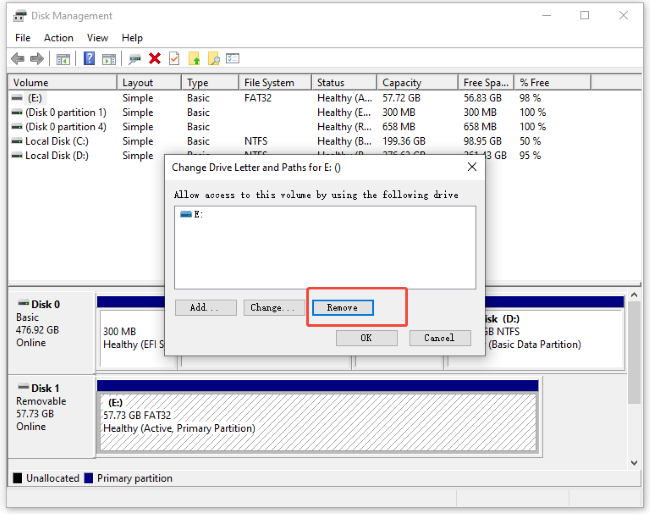 remove drive letter and paths