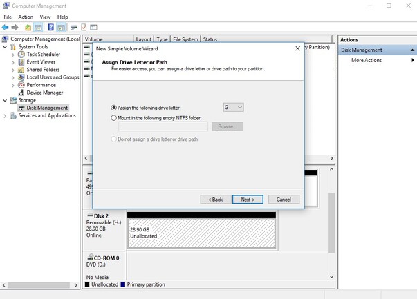 드라이브 문자 할당