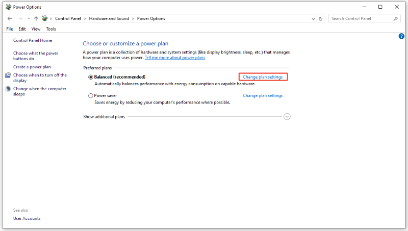 change power plan settings