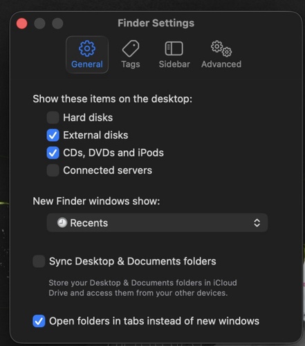 check finder settings on mac