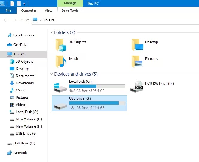Hacer clic en "Mi PC"
