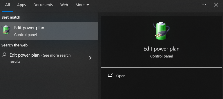 Energieplan unter Windows bearbeiten