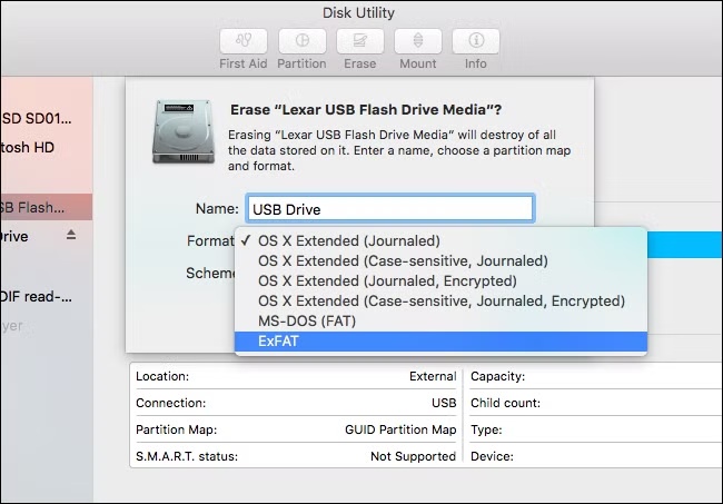 erase your usb drive on disk utility