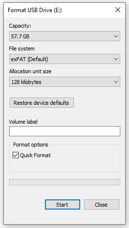 format your usb drive on windows