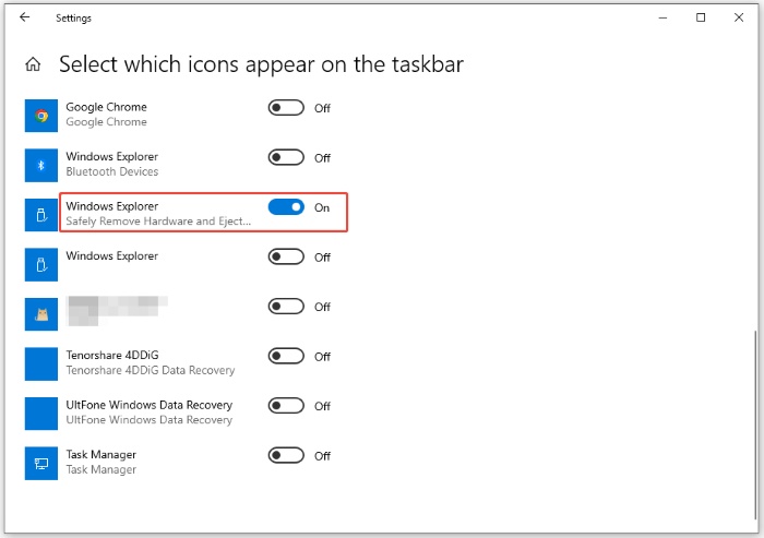 safely remove hardware and eject media in taskbar