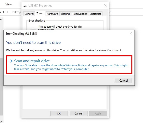 scan and repair drive