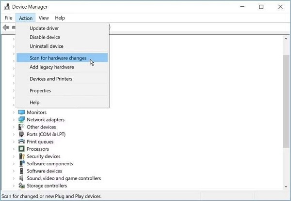 scan pc for hardware changes
