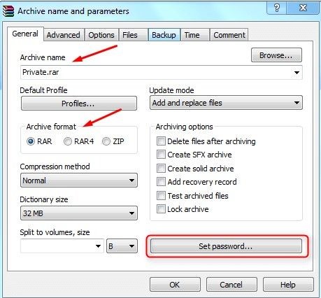 set password