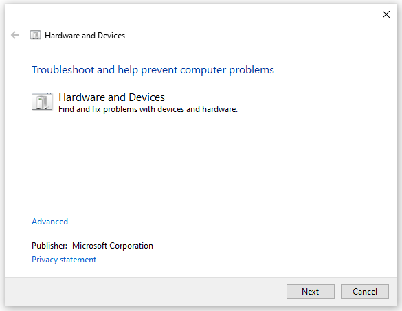 troubleshoot hardware and devices