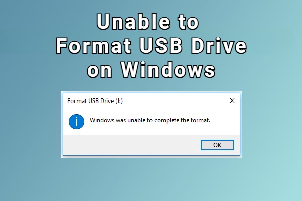 unable to format usb drive