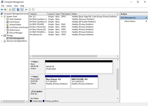 할당되지 않은 공간 확인