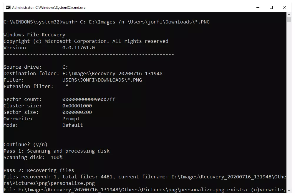 windows file recovery