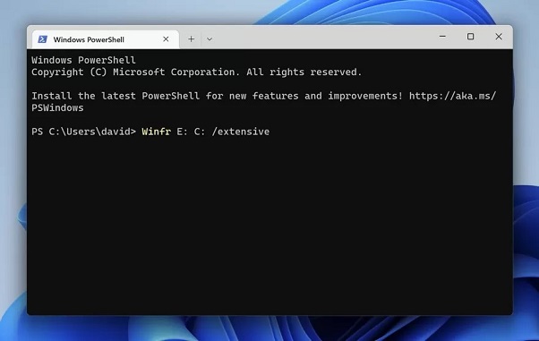 windows file recovery