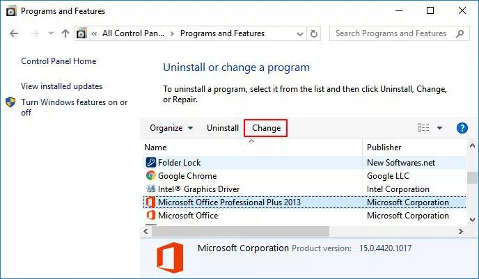Verwenden Sie das Office-Reparaturtool