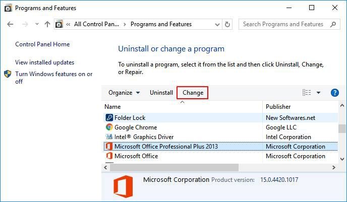 use microsoft words office repair tool