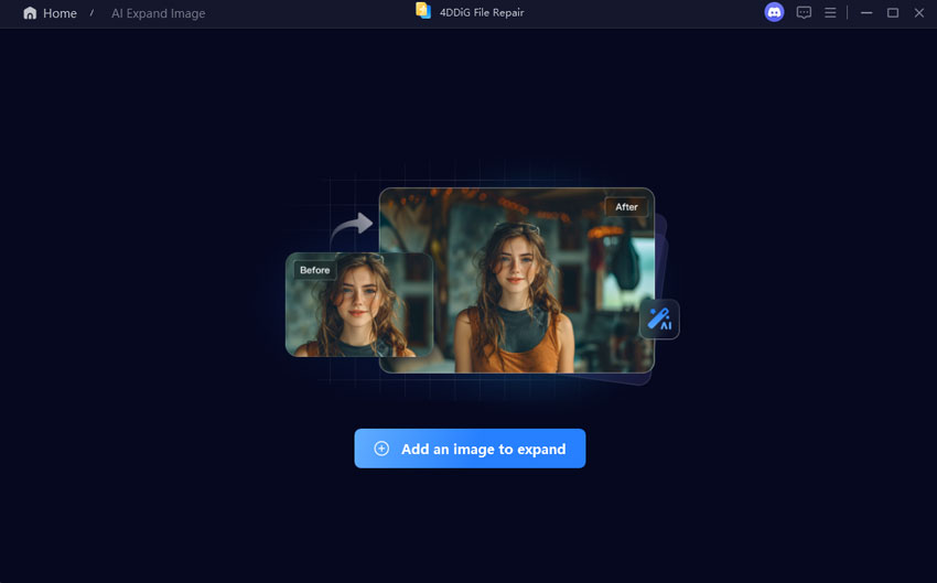 add incomplete or cropped image to expand with ai