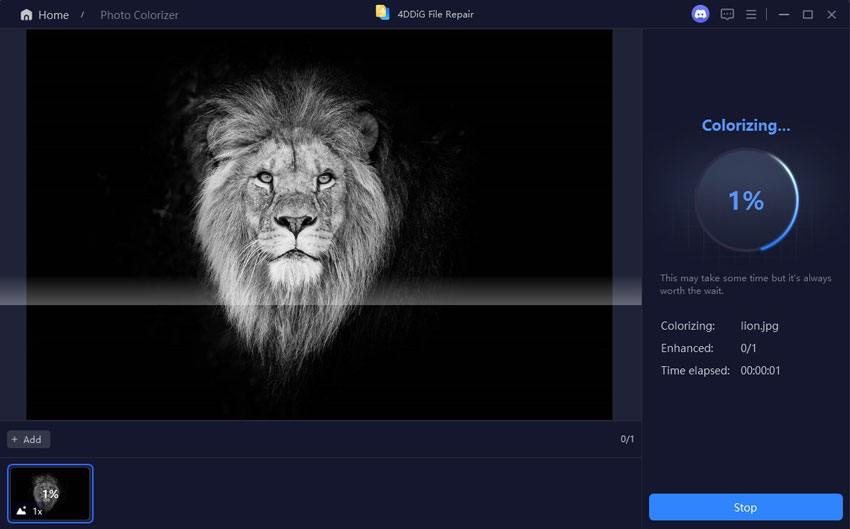 export enhanced and restored old photo