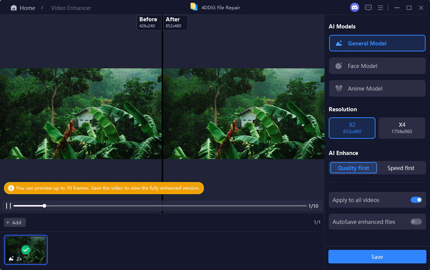 enhanced video with the general model