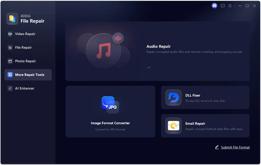 select 4ddig audio repair