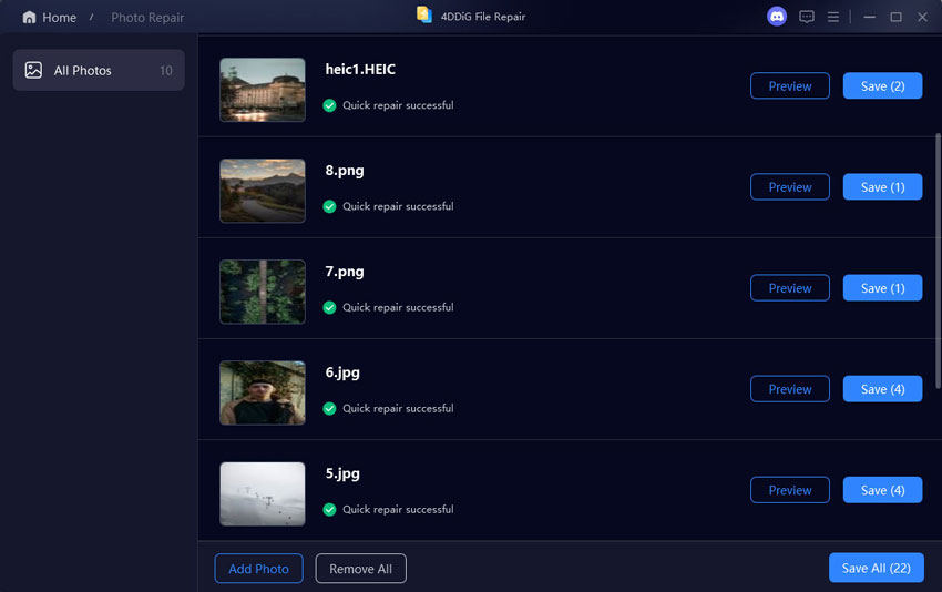 save repaired photos