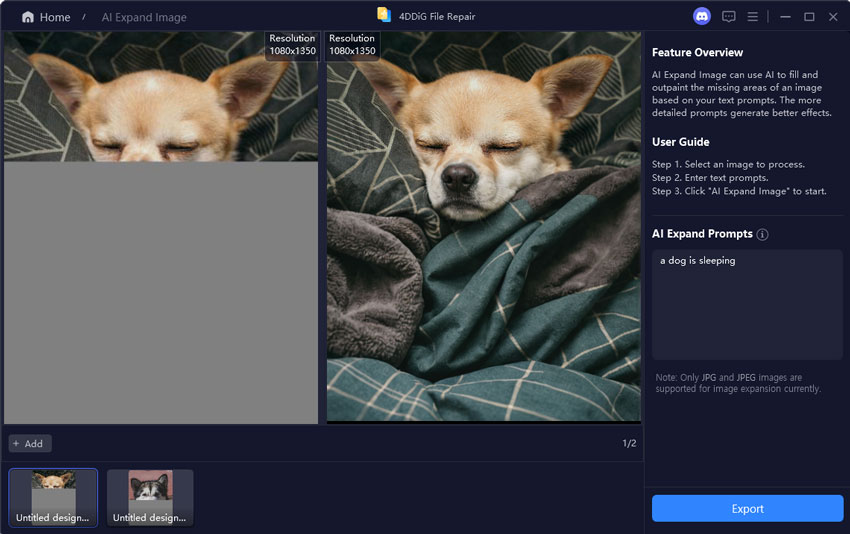 preview and save expanded image