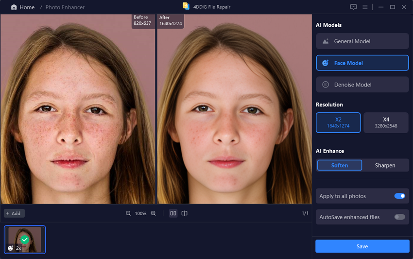 preview and save retouched photos