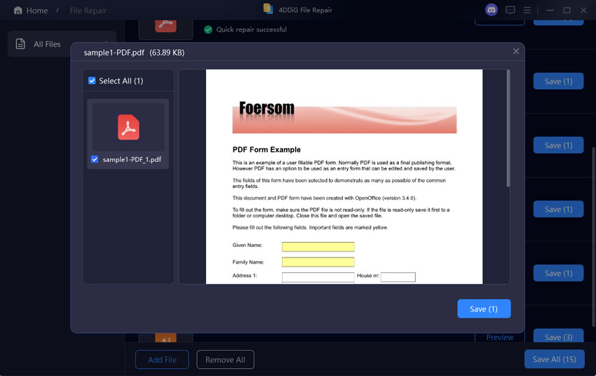preview repaired pdf files