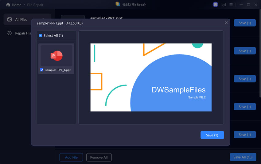 preview repaired powerpoint file