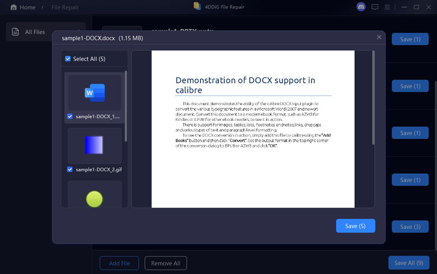 preview repaired word file
