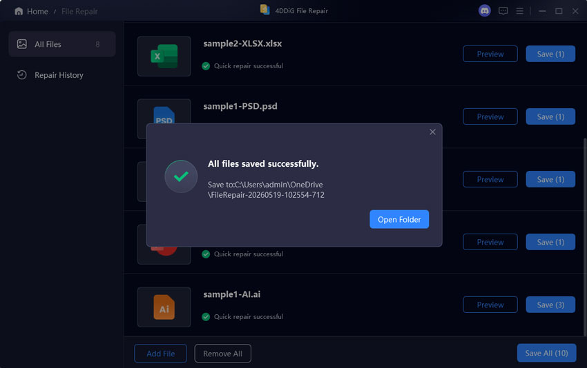 save repaired files