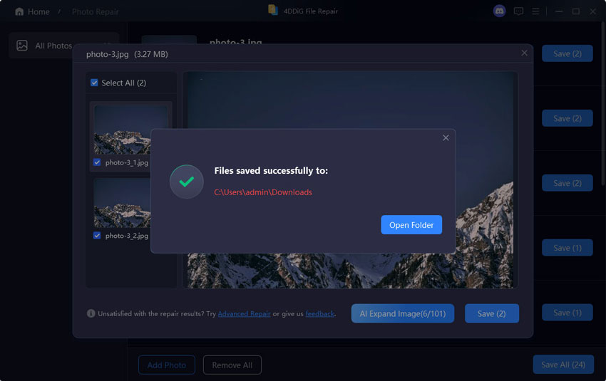 export repaired jpg files