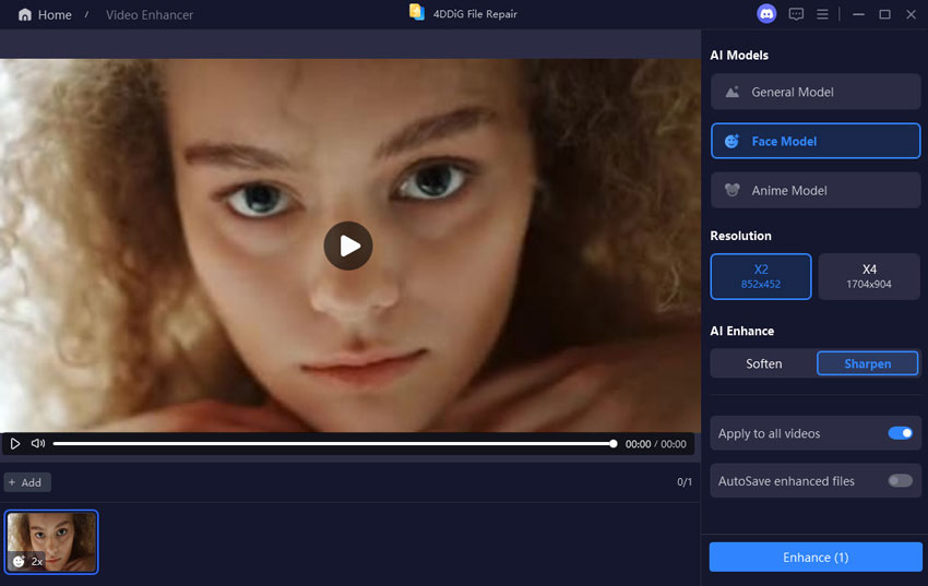 select ai model for enhancing videos